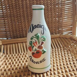 Vintage REVOL La Porcelain Vinaigre Provence Embossed Vegetable Bottle